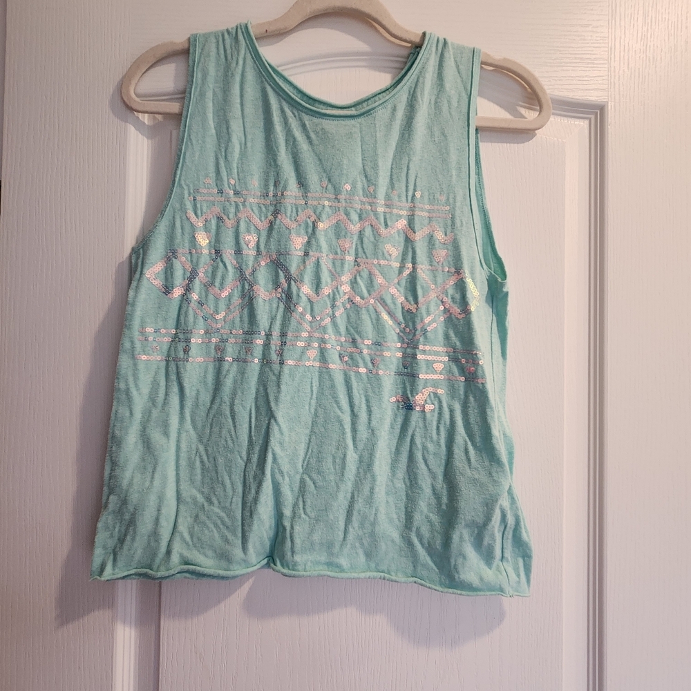 Hollister Tank with Sequin Pattern Size S Euc